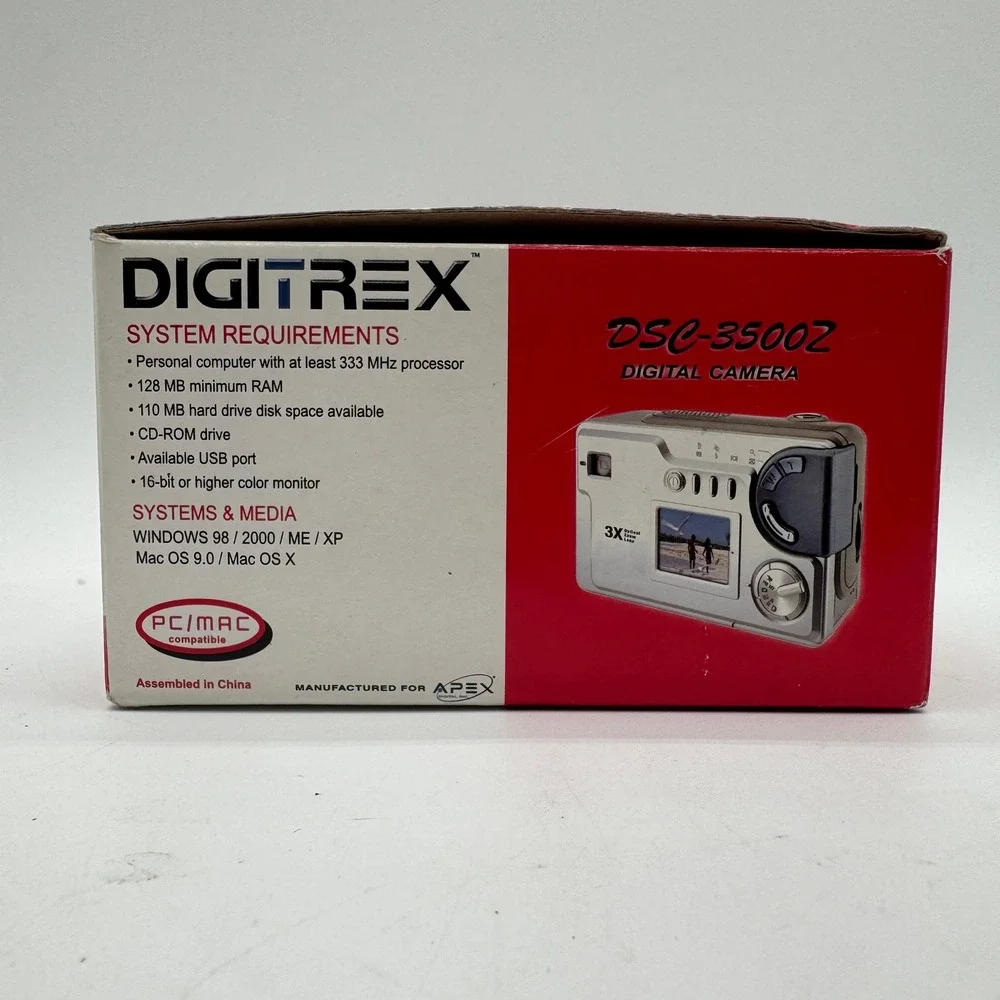 Digitrex DSC-3500Z 3.0MP Digital Camera 3x Optical Zoom Y2K Box Accessories